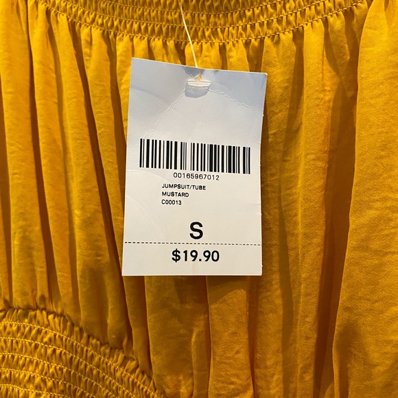 NWT Forever 21 Mustard/Gold Tube Jumpsuit - Picture 8 of 10